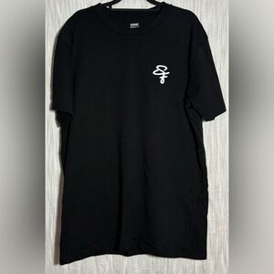 Classic Black Men's Tee with White Logo